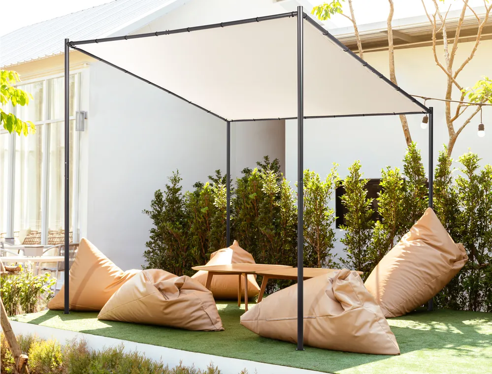 Gazebo VIMINO 282 cm 294 cm Metal Beige