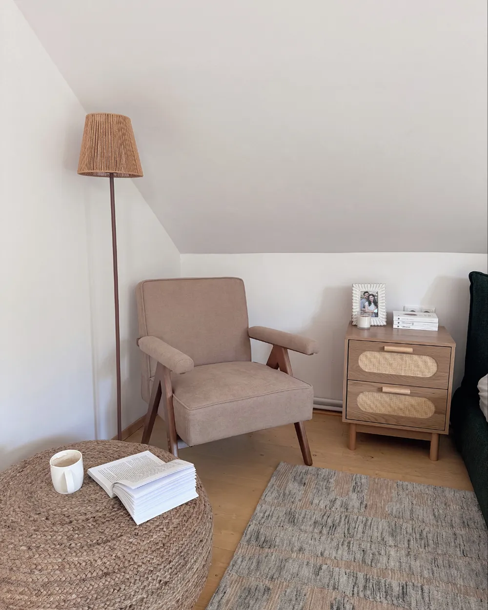 Fåtölj EVJE Konstlinne Beige_1160768
