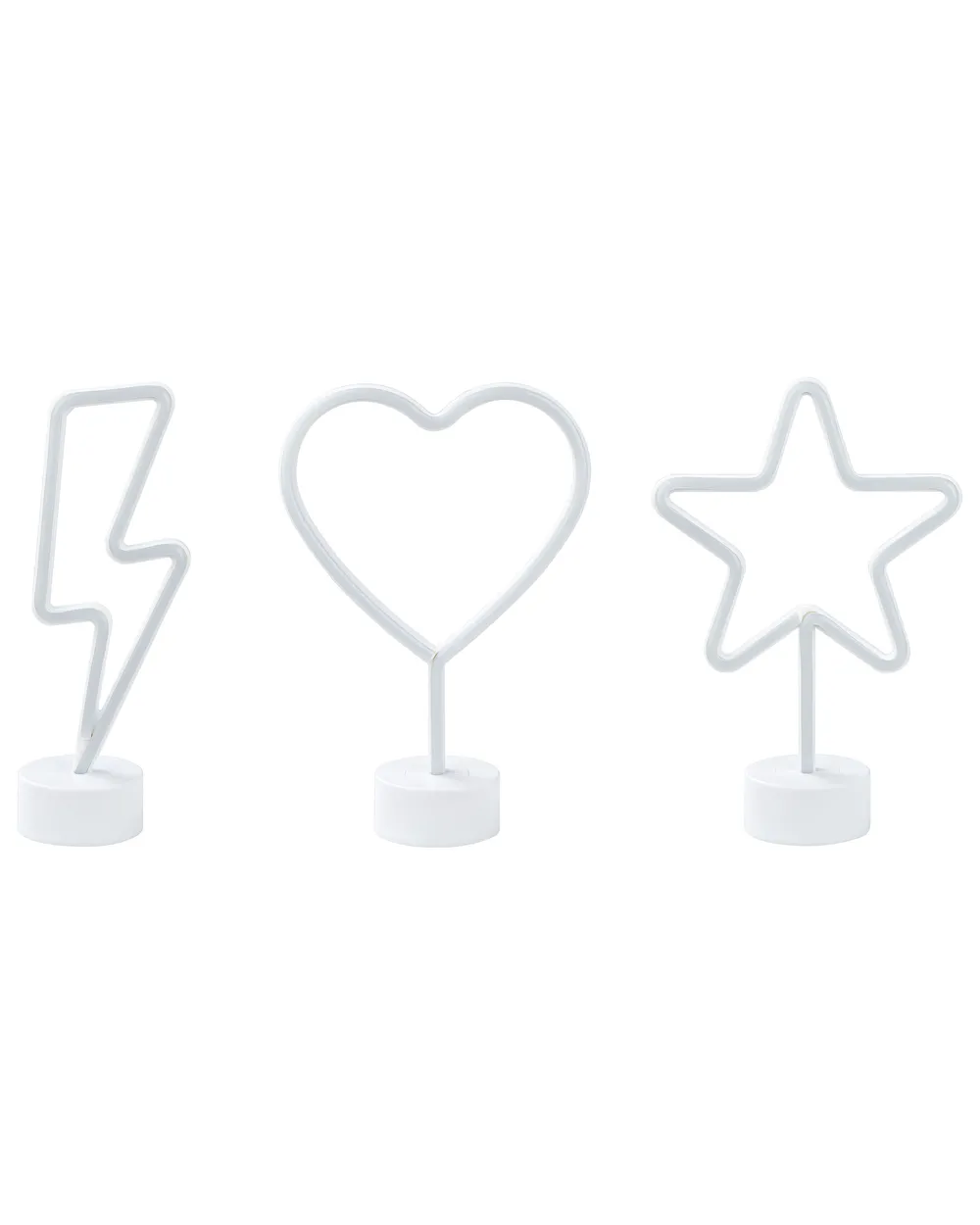 Set of 3 Neon LED Signs FLORETTA Multicolour