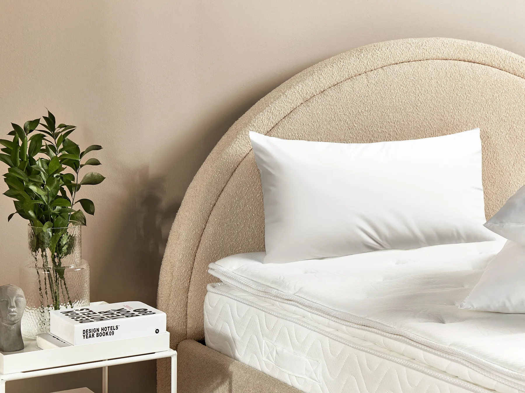 Bed Pillow ERRIGAL High 40 x 80 cm Microfibre White_870244