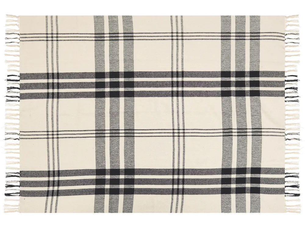 Blanket YUVALI Cotton 130 x 170 cm White_864049