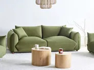 Sofa 3 Seater LUVOS Velvet Green_970546