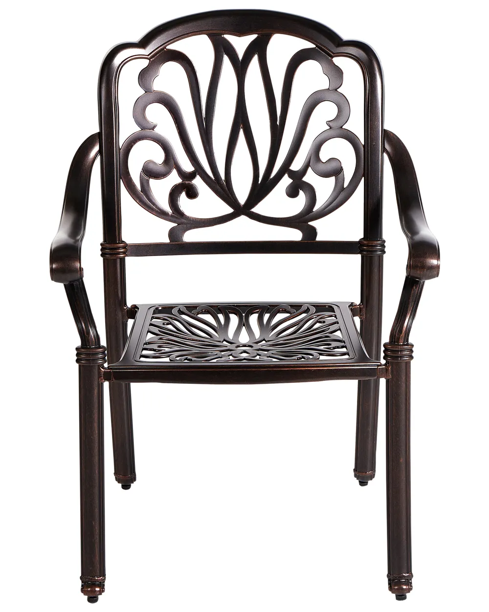 Set of 4 Garden Chairs with Cushions ANCONA Metal Dark Brown_765484
