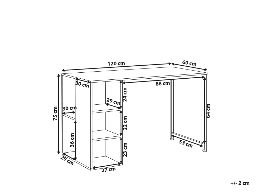Skrivbord DESE 120 cm 60 cm Brun/ Vit_791169