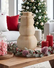 Christmas Decoration Table Lamp BANGA 51 cm Snowman Beige_1031804
