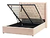 Ottoman Bed LUBBON Velvet Beige 140 x 200 cm (EU Double)