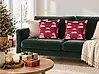 Set med 2 prydnadskuddar GOLDSPRUCE 45 x 45 cm Sammet Röd Julmotiv