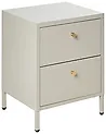 2 Drawer Bedside Table KYLEA Metal Light Beige