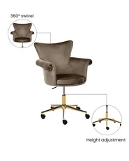 Desk Chair VELENCIA Velvet Brown_1065161