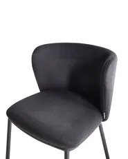 Set of 2 Dining Chairs MINA Fabric Black_1028343