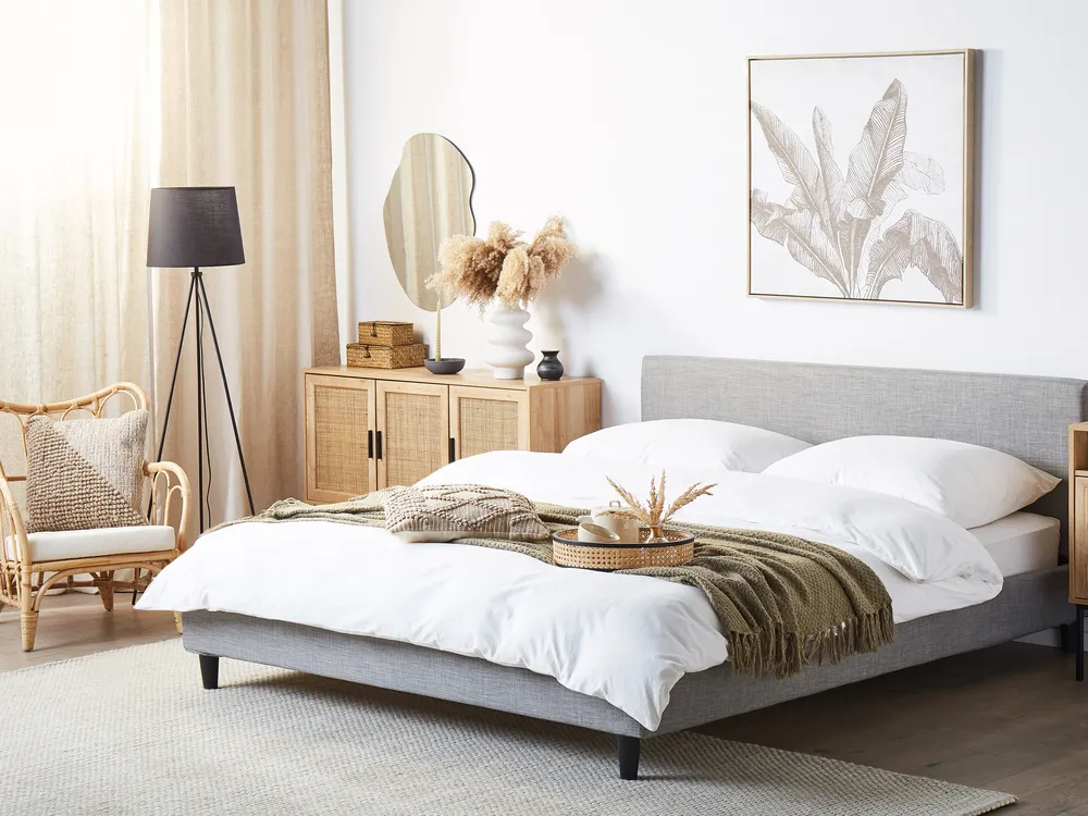 Bed Frame Cover FITOU 180 x 200 cm Light Grey