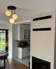 Pendellampa med 3 lampor RIANA Glas Svart_1166415