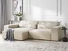 Modular Corner Sofa 3 Seater HELLNAR Velvet Light Beige Right Hand