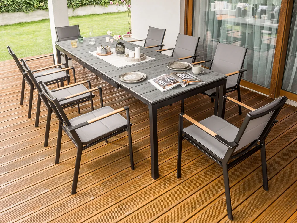 Extending Garden Dining Table TOFANE 198/248 cm 90 cm Grey_928696