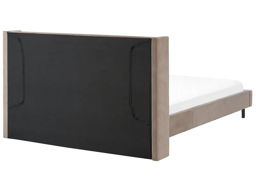 Bed Velvet VILLETTE 180 x 200 cm (EU Super King) Taupe_832655