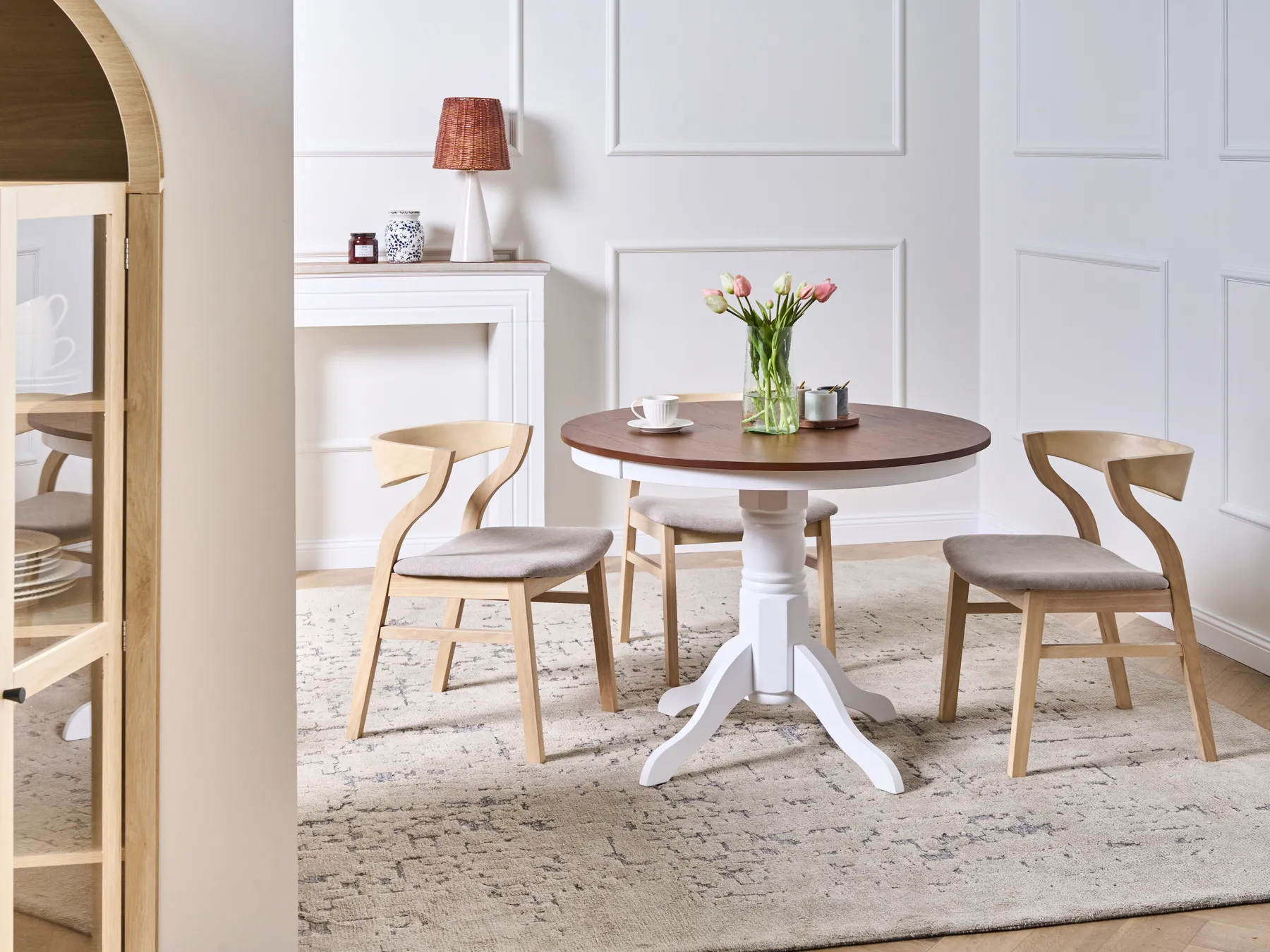 Dining Table AKRON Brown Ash Wood 100 cm 100 cm Wood_996791
