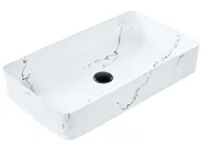 Countertop Basin HOPI 610 x 350 mm Ceramic White Marble_922205