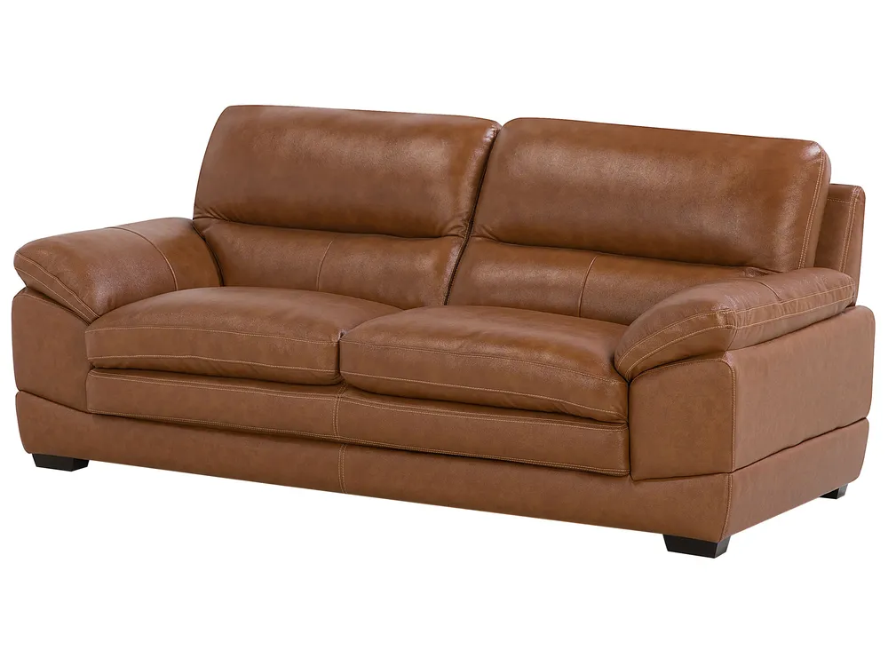 Sofa 3 Seater HORTEN Leather Golden Brown_720694