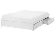 Bed with Storage Drawers without Headboard BRUX White 180 x 200 cm (EU Super King)_1021445