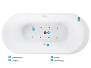 Frittstående boblebad med LED NEVIS 170 x 80 cm Svart_784349