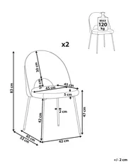 Set med 2 matstolar COVELO Sammet Mintgrön_816629