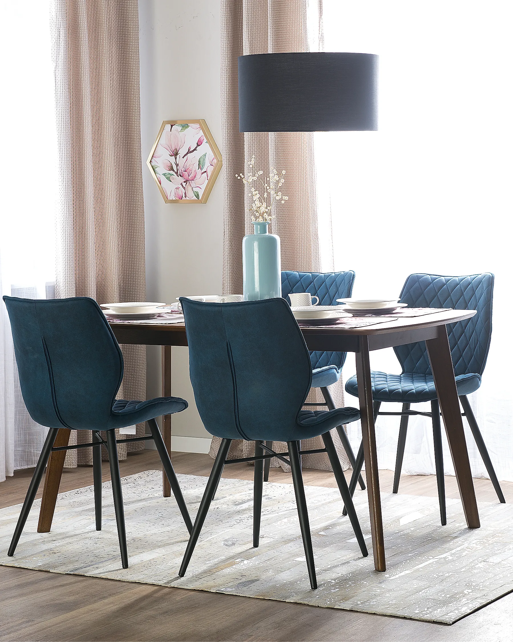 Set med 2 matstolar LISLE Blågrön_1173874