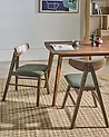 Set of 2 Dining Chairs LACOTA Wood Brown/ Green