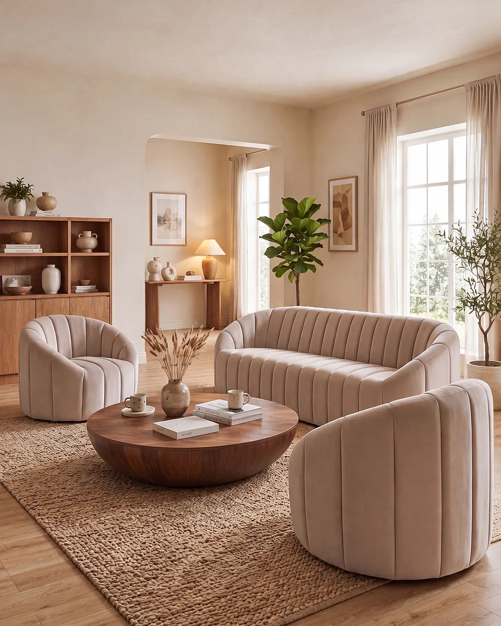 Soffa 3-sits MALUNG Sammet Beige_1156477