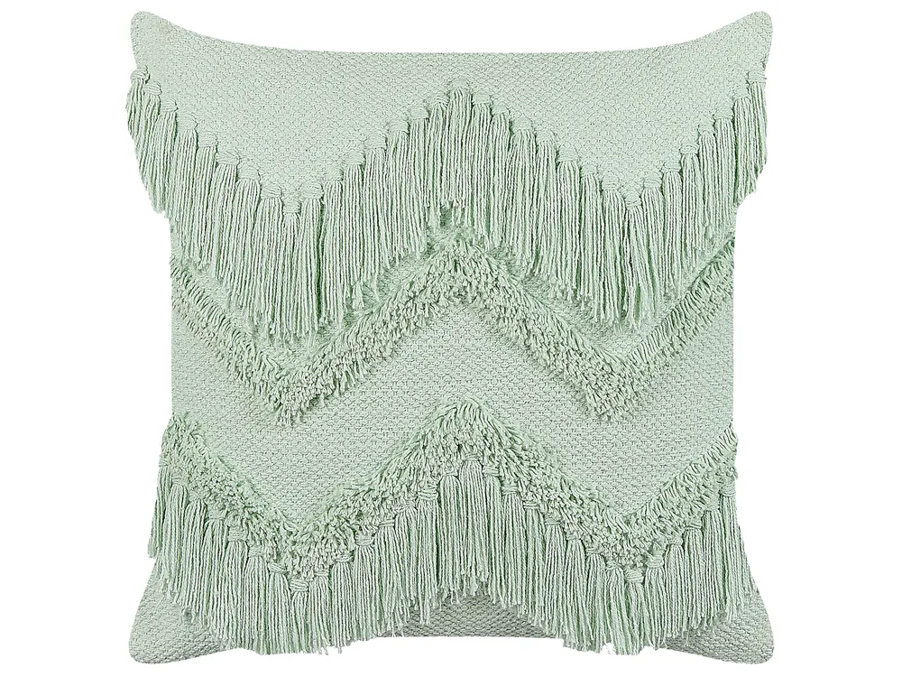 Throw Cushion BACOPA 45 x 45 cm Cotton Green Chevron Pattern
