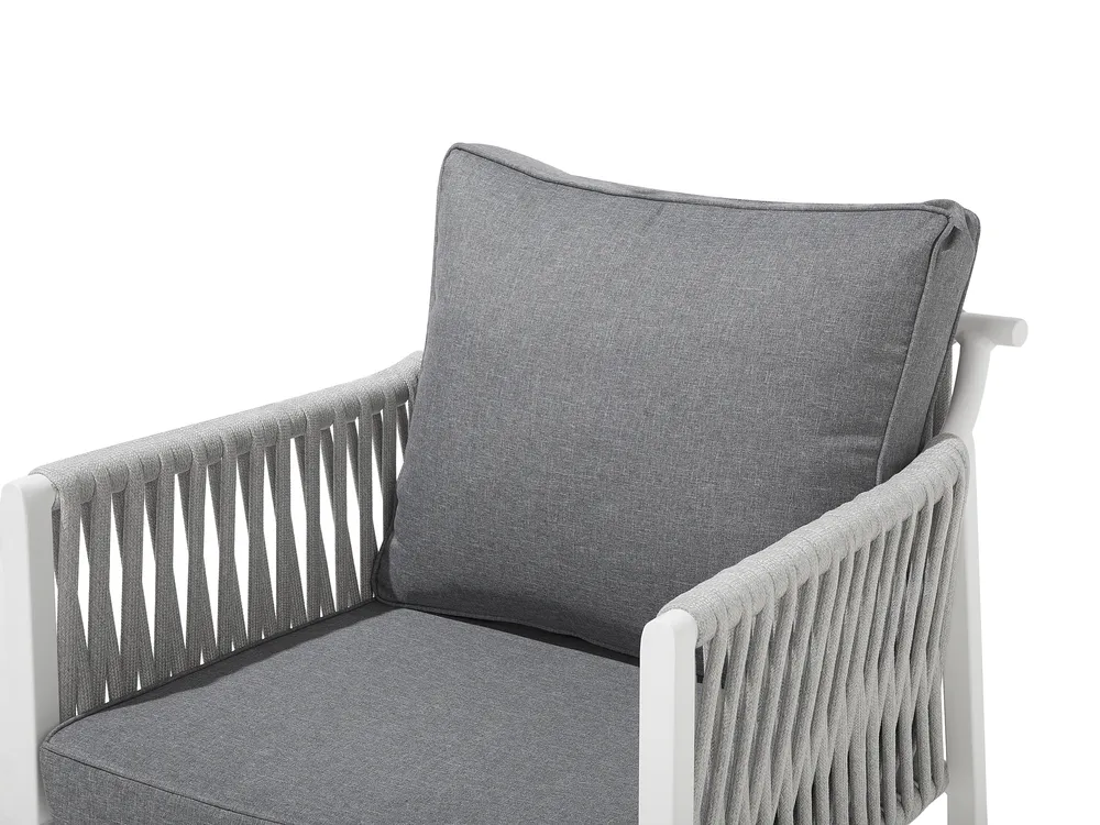 Garden Lounge Set with Table 4 Seater LATINA Metal Grey_702666