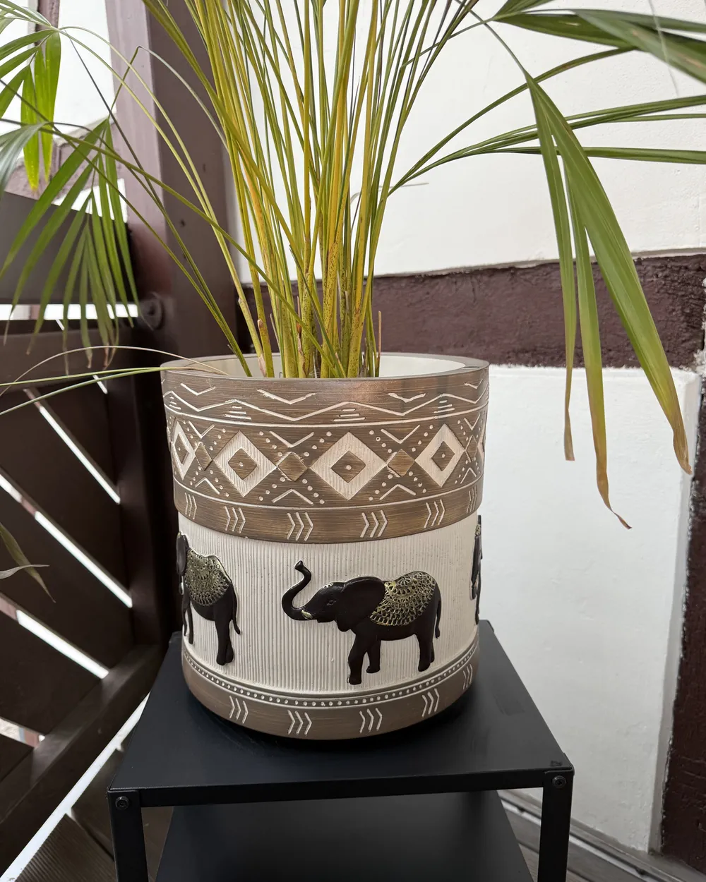 Elevated Plant Pot ACHILIO 30 cm Dark Brown_1018301