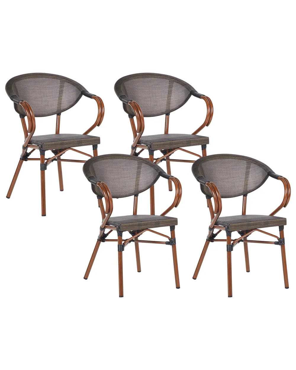 Set of 4 Garden Chairs CASPRI II Metal Grey