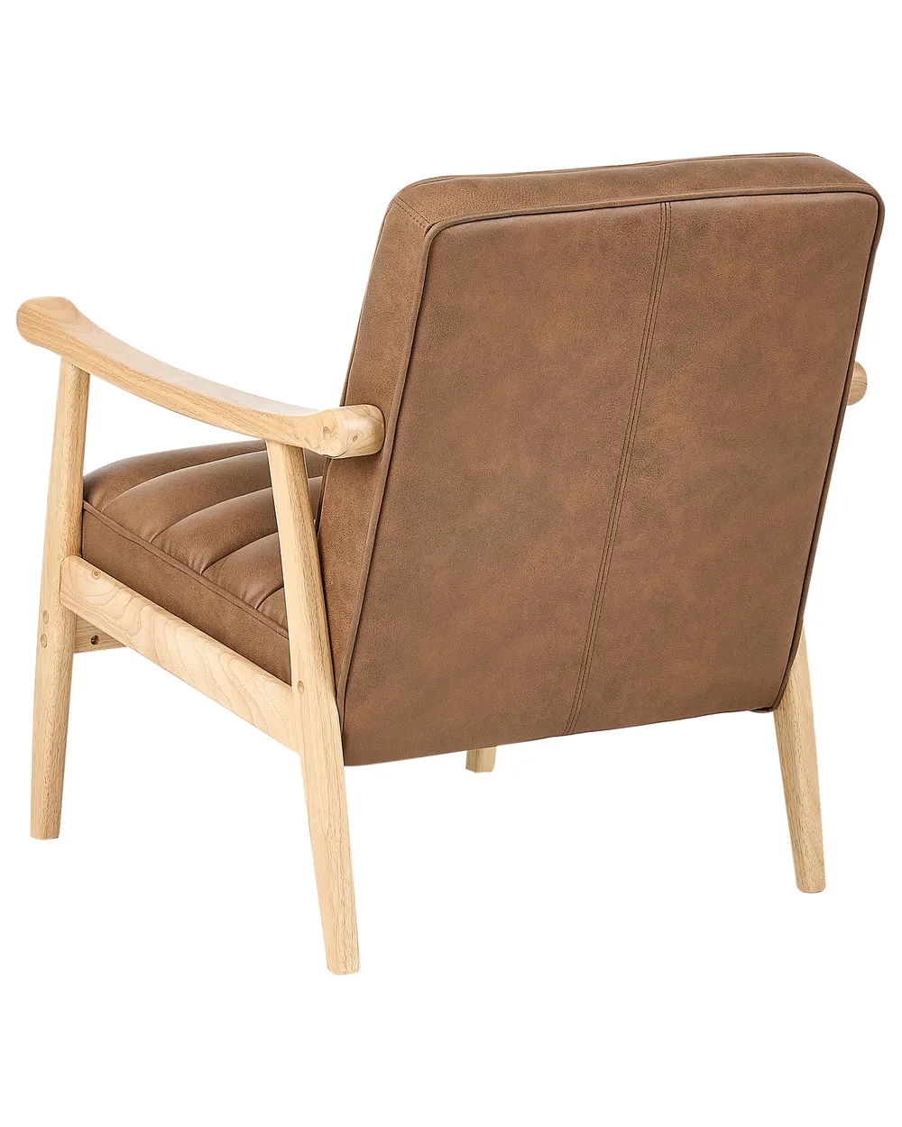 Armchair LEKNES Faux Leather Brown_927205