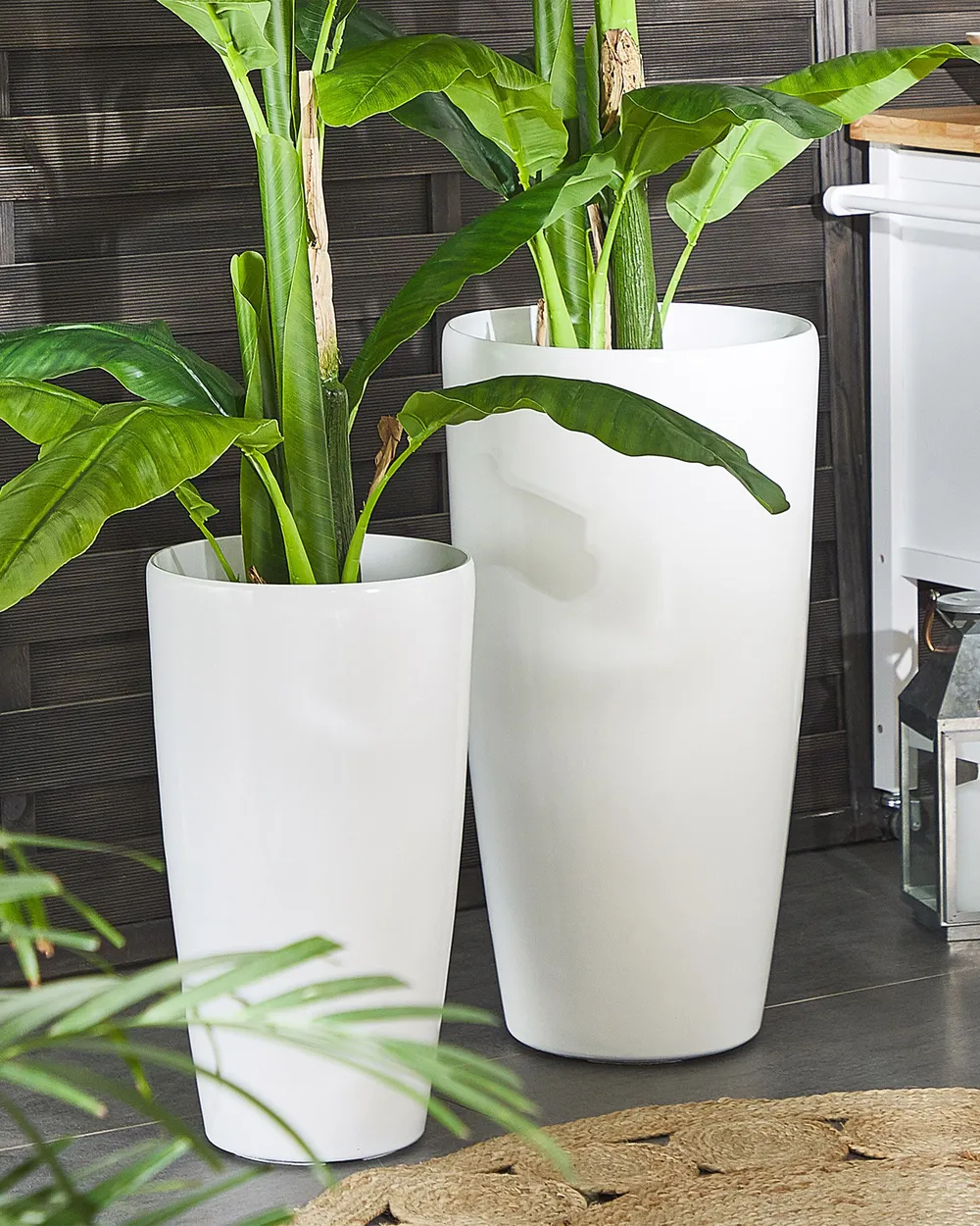 Set of 2 Plant Pots TSERIA 32 cm White