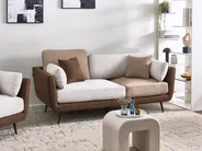 Living Room Set 4 Seater BOLGA Fabric Brown_1075680