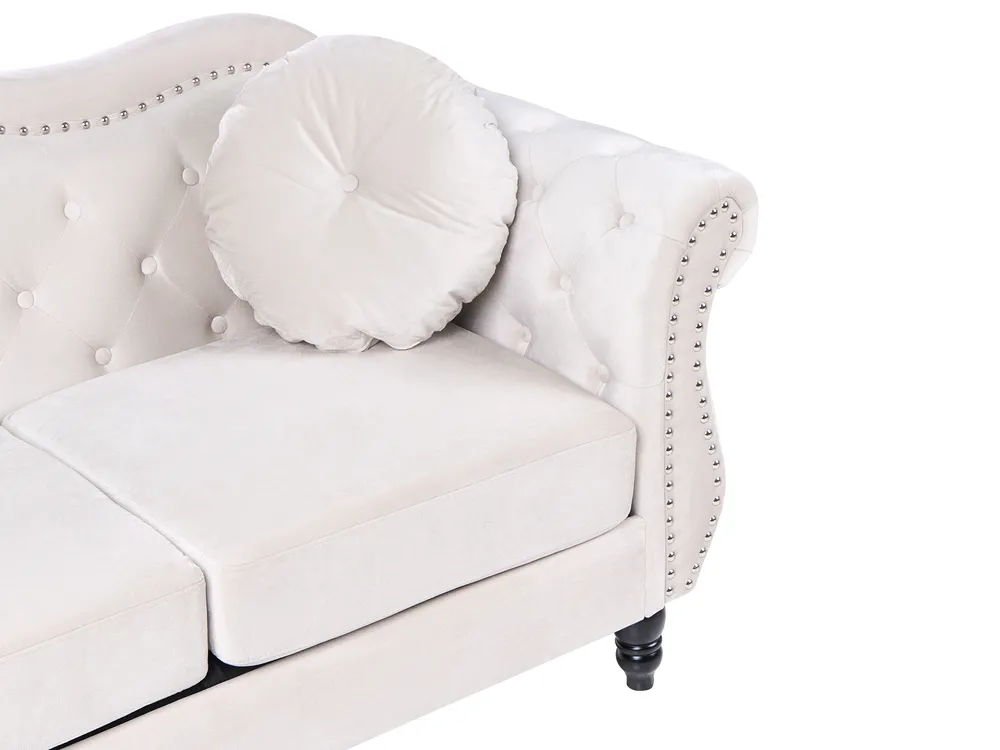 Sofa 3 Seater SKIEN Velvet Light Beige_743202