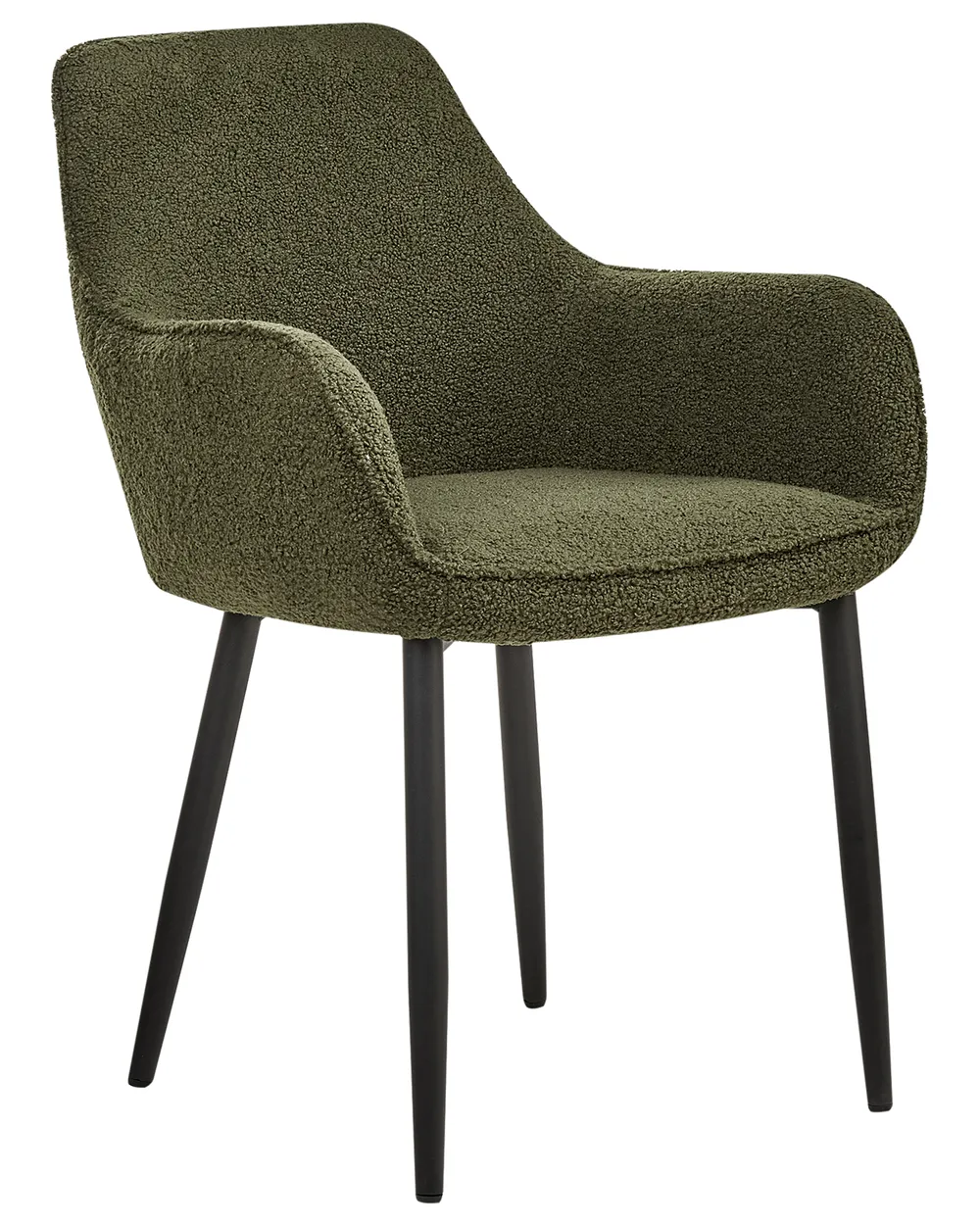 Set med 2 matstolar ALDEN Bouclé Mörkgrön_877515