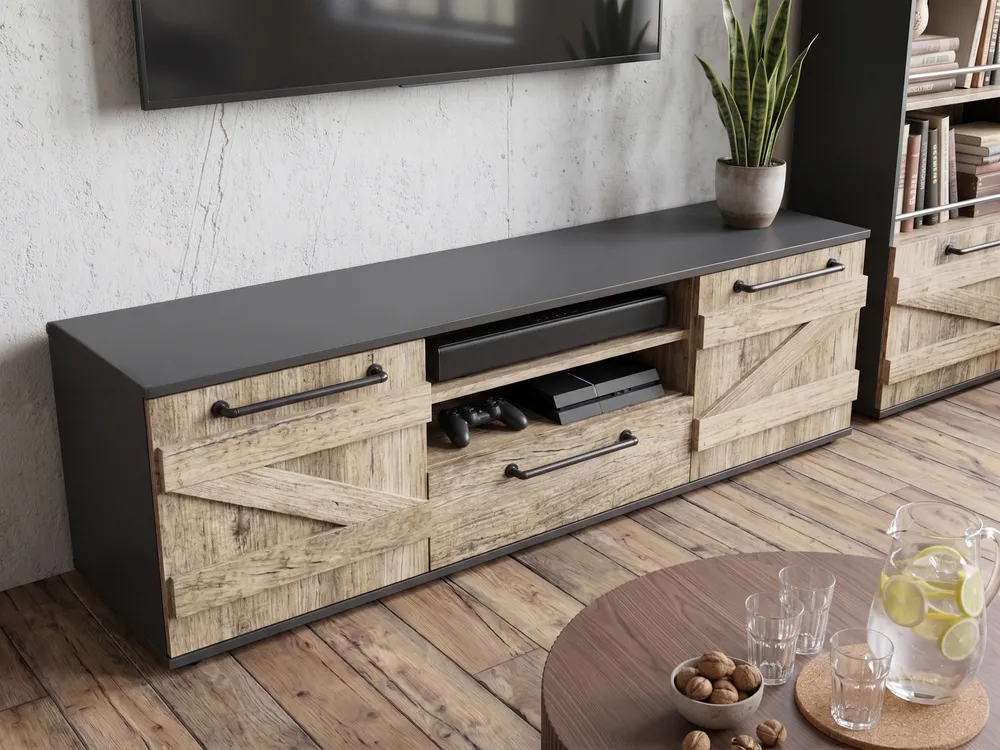 TV Stand SALTER Brown/ Black