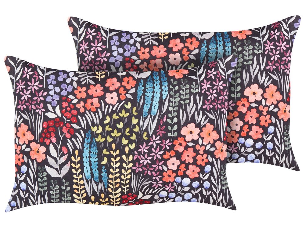 Set med 2 utomhusdynor CASTELARO Blommigt tryck 40 x 60 cm Flerfärgad