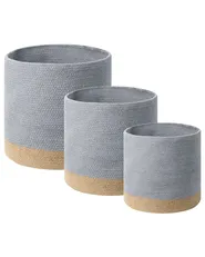 Set of 3 Baskets BASIMA Cotton Grey_846444