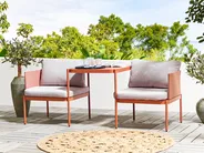 Loungesett til hagen med bord 2-seters TERRACINA Metall Oransje_826662