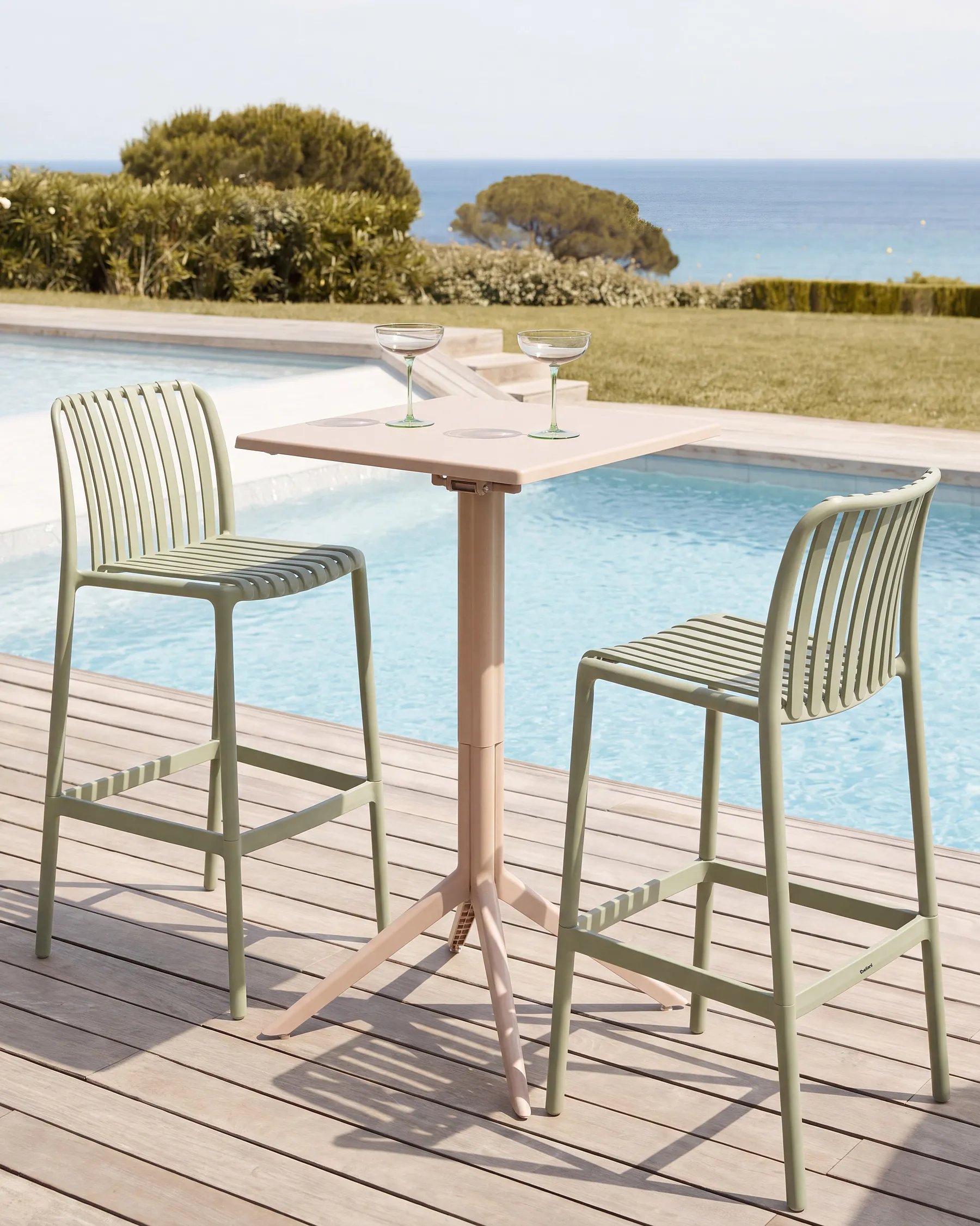 Set of 2 Bar Chairs ARICCIA Synthetic Material Green_1149259