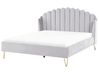 Bed Velvet AMBILLOU 180 x 200 cm (EU Super King) Light Grey