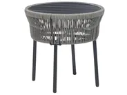 Bistro Set with Cushions GARGANO PE Rattan Grey_856488
