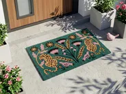 Doormat NAKNEK Multicolour 45 x 75 cm Cat Bird Flower Coir_1050902