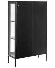 Glass Display Cabinet NASH 90 cm Metal Black_1108271