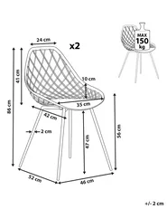 Set of 2 Dining Chairs CANTON Black_802918