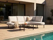 Garden Sofa with Table 4 Seater POLLINA Metal Black_1078914