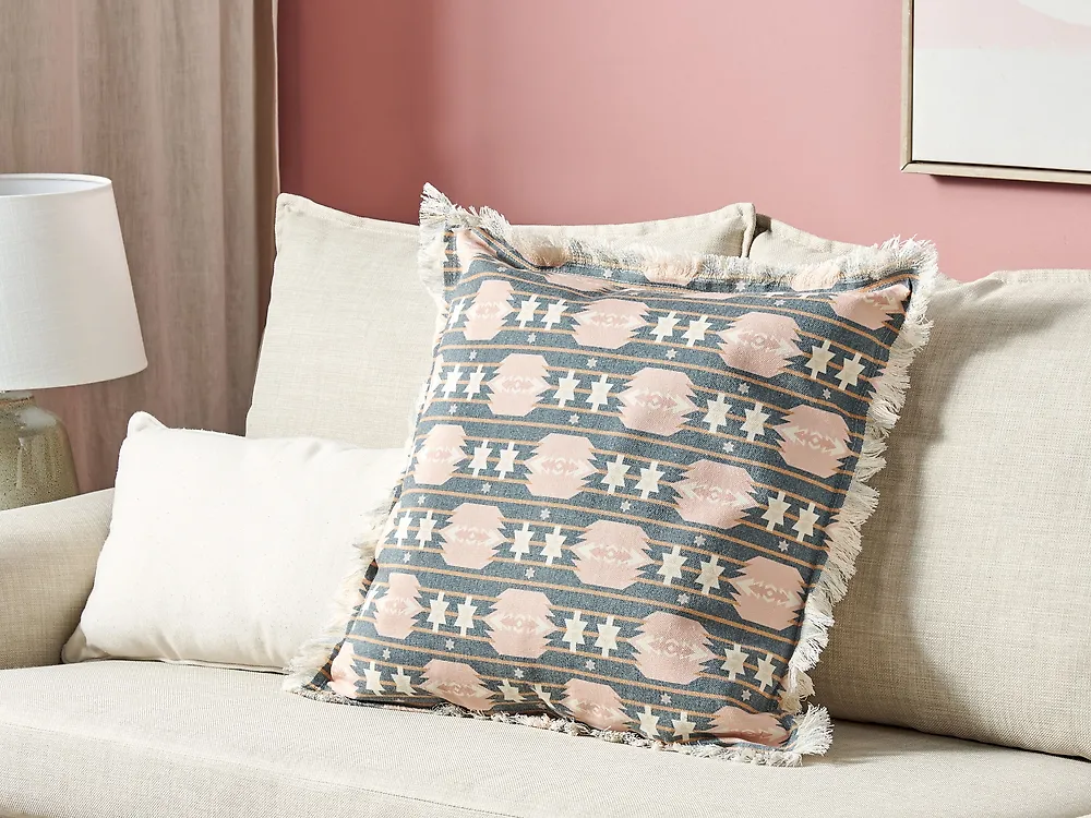 Throw Cushion DIANTHUS 60 x 60 cm Multicolour Geometric Pattern_1183371