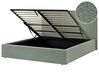 Ottoman Bed VION Boucle Green 160 x 200 cm (EU King Size)